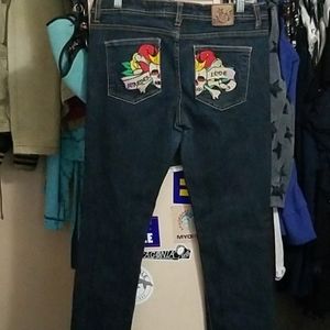 Ed Hardy "Soho Babe" Forever Love jeans size 9